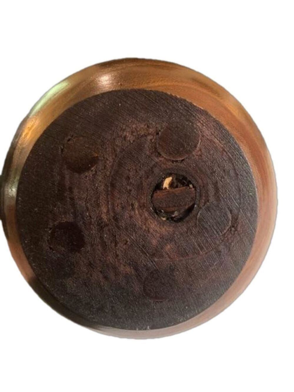 Turned wood vase. Wood grain natural warm brown vintage MCM minimalist rustic - Picture 3 of 10